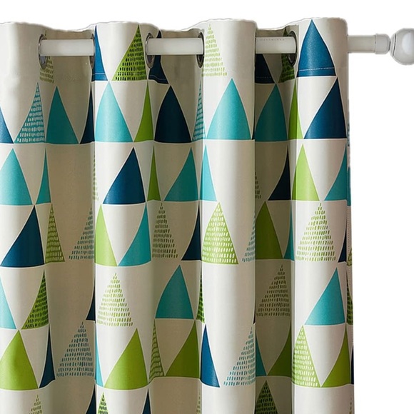 Set of 4 Curtains - Geometric Triangle Pattern Length 84” - Picture 6 of 9